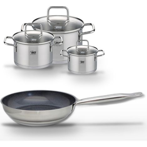 Lot Poêle 28cm & 3 Faitouts Elo Profi Therm Platinum (1/5)