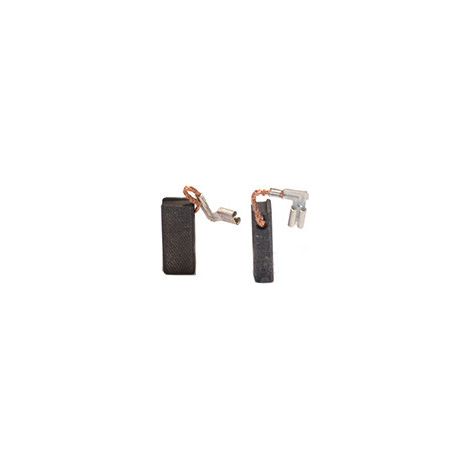 Set aus 2 anpassbaren Kohlen für Bosch. Maße: 5 x 8 x 19 mm.
