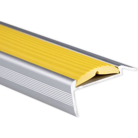 Treppenkantenprofil mit Einzel-Gummieinlage Power Grip Länge: 90 cm Vorgebohrt Gelb