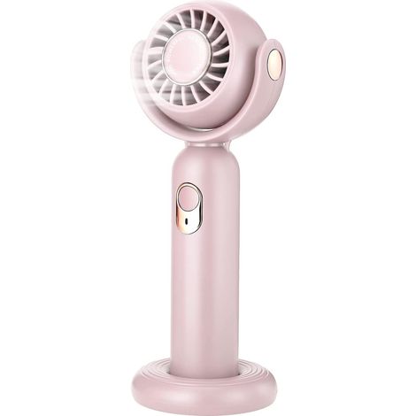 Mini-Tragventilator, Taschenventilator mit starkem Luftstrom, 3 Geschwindigkeitsstufen, 130° drehbar, Tischventilator mit Standfuß, kleiner, per USB aufladbarer Ventilator für Erwachsene und Kinder, f (1/5)