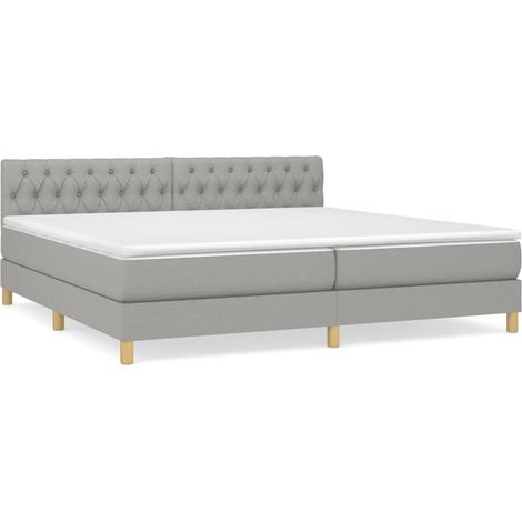 Maison Exclusive - Giroletto a Molle con Materasso Grigio Chiaro 200x200cm Tessuto