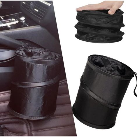 1 pc Poubelle de voiture port, poubelle de voiture dans la voiture, pliable poubelle de voiture, poubelle de voiture noire, poubelle de voiture petite (1/5)