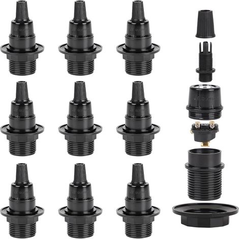 10 x Douille E14 a Visser (250V 2A) Douilles Lampe en Bakélite avec Pince de Câble (1/5)