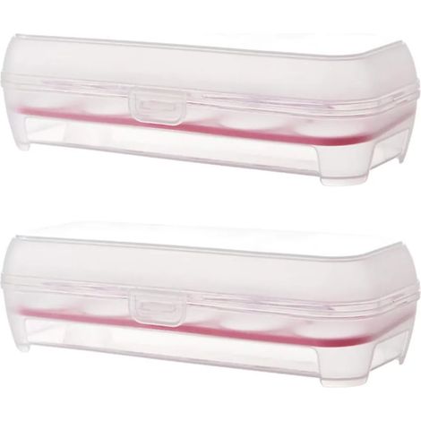 2 Contenitori per Uova in Plastica con Coperchio per Frigorifero (1/4)