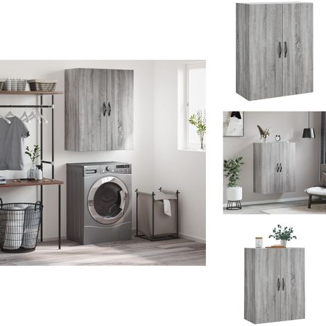 Armoire murale sonoma gris 69,5x34x90 cm bois d'ingénierie - Armoire Murale - Meuble De Rangement - Buffet - Étagère Murale - Commode Murale (1/5)