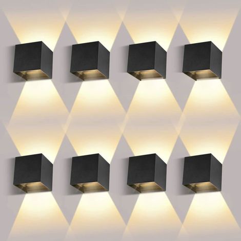 Applique Murale - FOLAYA - 8 Pack - 12W - 3000K - Étanche IP65 - Angle de faisceau réglable (1/4)