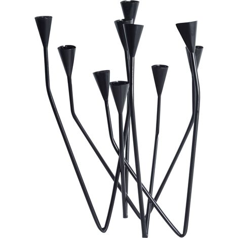 Candle Holder MATOSINHOS Metal 54 cm Black