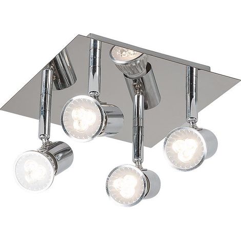 Plafonnier carré avec projecteur LED décoratif