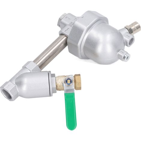 Filtre à air pour compresseur avec purge automatique et vanne de vidange G1/2, entrée 12mm (1/5)
