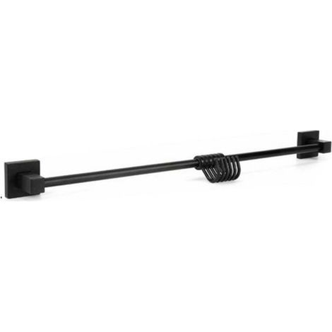 PORTA ASCIUGAMANI 6 GANCI SUPPORTO ARREDO BAGNO CASA CUCINA NERO 02116 (1/2)