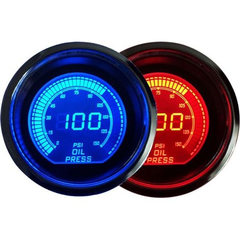 Universelles Öldruckmessgerät für EVO-Serie 12V 52mm 0-150psi, automatisches Zweifarbeninstrument mit Sensor