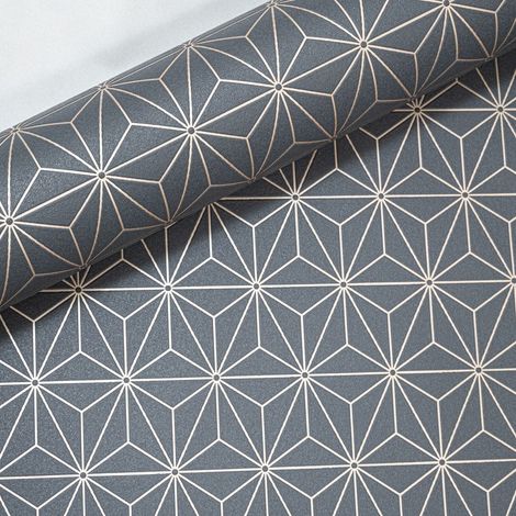 Black Gold Textured Wallpaper Shimmer Embossed Geometric Pattern Non-Woven Vinyl (1/5)