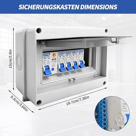 Coffret Électrique Étanche 8 Modules avec Disjoncteur (1/4)