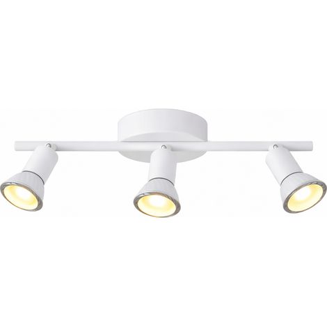 Faretto Soffitto 3 Luci GU10 Orientabili in Metallo, Plafoniera Spot Direzionabili, Lampada da Soffitto Moderna per Corridoio Cucina Soggiorno, Bianco, Lampadine Non Incluse