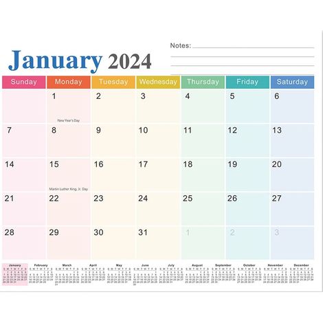 Calendrier Magnetique - Tableau Blanc Magnetique Pour Refrigerateur - 18 Mois Anglais - 30 x 25 cm - 1 Unite (1/3)