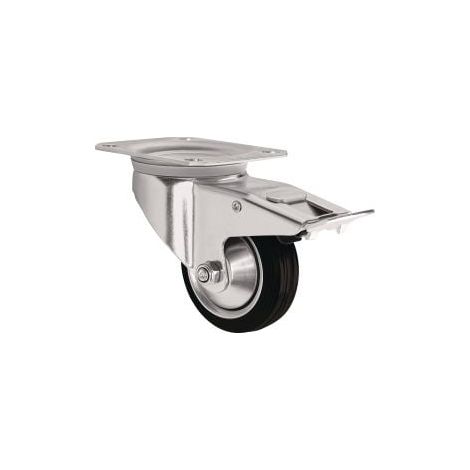 Rueda  giratoria con  freno D.100mm  Capacidad 75kg  con freno  VG 105x80mm  TECWERK (1/2)