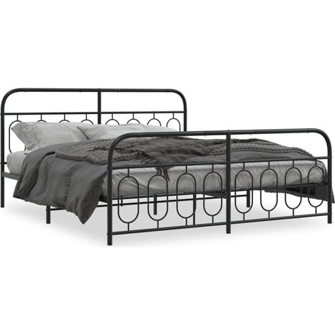 Maison Exclusive - Cadre de lit métal sans matelas avec pied de lit noir 183x213cm (1/5)