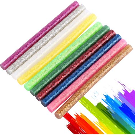 10 Bâtons de Colle Chaude Colorés pour Bricolage, Loisirs Créatifs et Petites Réparations (1/2)