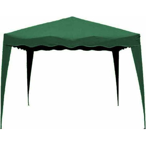 Gazebo da Giardino Pieghevole 3x3m Tessuto Poliestere Becker Verde