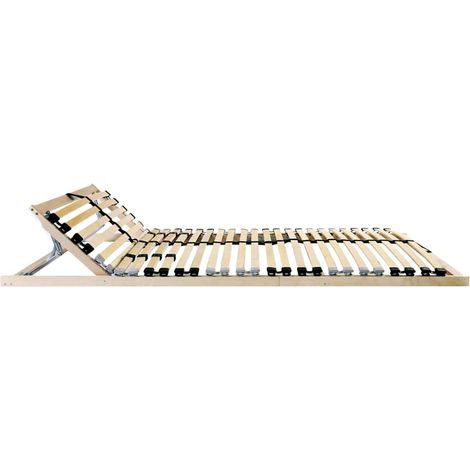 Lit double  Lit adulte  Sommier à lattes Marron 120 x 190 cm Bois de hêtre massif