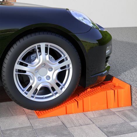 Couleur orange - 2 rampes chargement plastique 5 tonnes, gain place, entretien véhicule, accessoire garage, 91x30x21 cm