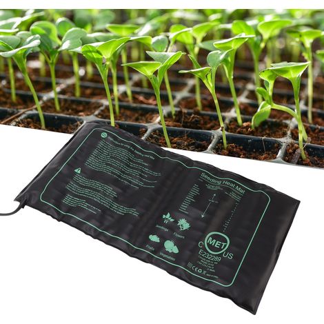 Hydroponische Keimmatte – Wasserdichte Heizmatte mit EU-Stecker 220 V – PVC/Baumwolle 25 x 52,5 cm – Plug-and-Play-Starterset für die Zimmerpflanzenzucht