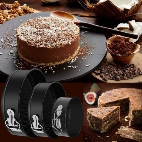 3 Moules à Gâteau Ronds - moule à gâteau antiadhésif 3 Etages pièce montée (1/4)