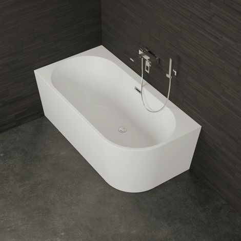 Baignoire Ilot Capri 150 gauche blanche 150 x72 x58 cm, by SPALINA