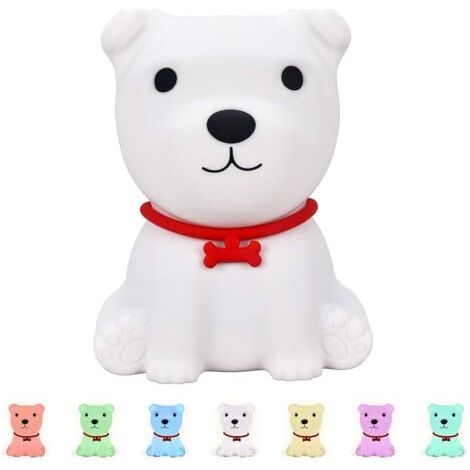 Veilleuse enfant, veilleuse chiot rechargeable, veilleuse LED portable en silicone, veilleuse tactile, décoration de chambre d'enfant, bébé garçon ou fille (1/5)