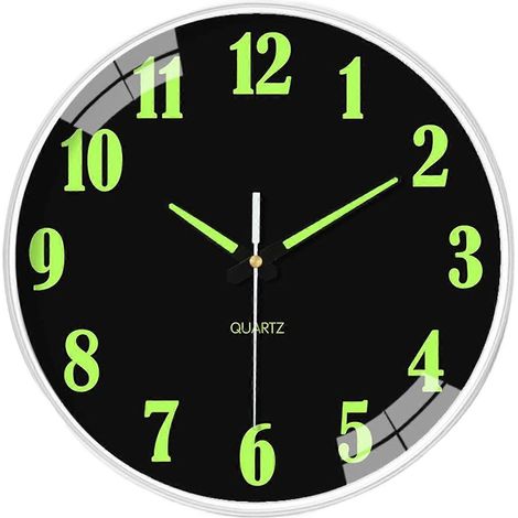Horloge murale lumineuse, mécanisme silencieux, facile à lire, phosphorescente, compatible avec les murs de salon. (1/5)