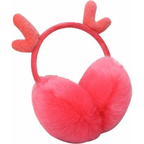 Weitere Weihnachtsdekorationen: Ohrenwärmer für Winter/Herbst. Hübsche Ohrenwärmer, die am Weihnachtstag warmhalten. Wunderschöne Ohrenwärmer mit Hirschgeweih für Mädchen, Modell: Red Watermelon