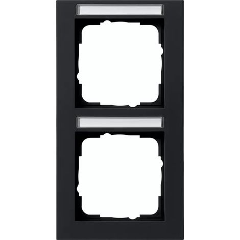 Gira Abdeckrahmen 2f senkr. BSF Gira E2 Schwarz m 110209 (1/2)