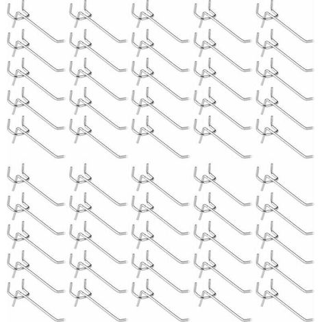[NEVER USED] 50 Pieces Pegboard Hooks,Wall Shelf Hooks for Display Pegboard Garage Store Tools Storage Hanger Wall Shelf Hooks (1/4)