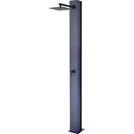 Ducha Solar Exterior para Piscina y Jardin/Con deposito de Agua de Aluminio hasta 39L/Se calienta con el Sol/Griferia Ext. para Piscinas(Azul Oceano)