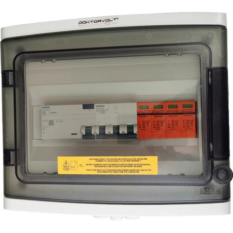 Doktorvolt Solar Anschlusskasten Photovoltaik AC SIEMENS 3P B10A 25A 300mA Überspannungsschutz T2 0737