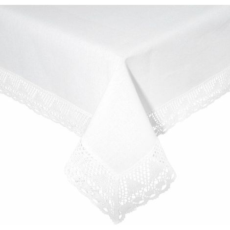 Tovaglia Nataly 140x180 cm, pizzo bianco (1/4)