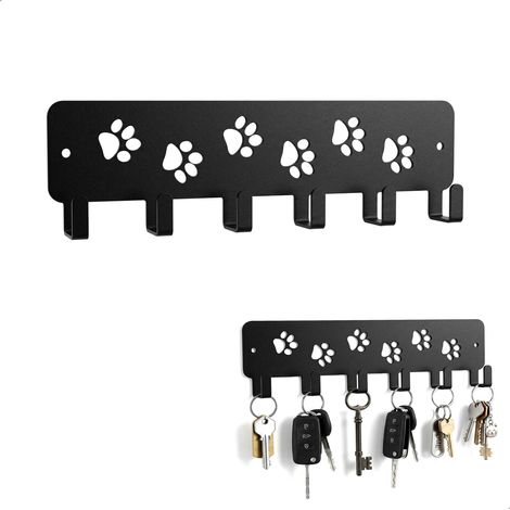 Porte Cle Mural Patte de Chat,Support Clef Mural,Crochet Porte Manteau au Design 3D,pour le Couloir,Chambre ou Salle de Bain,pour Suspendre Clés,Serviettes et Laisse de Chien,lot de 2 (1/5)