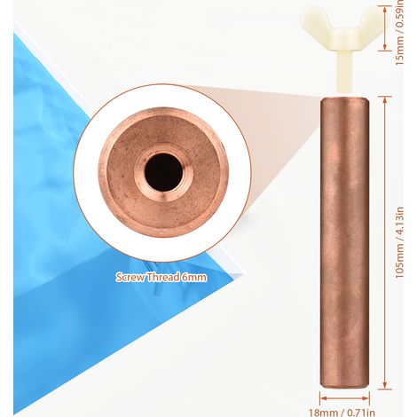 Tige d'anode en cuivre de remplacement pour purificateur d'eau solaire, ioniseur, traitement sans chlore et inhibition des algues pour piscine (1/5)