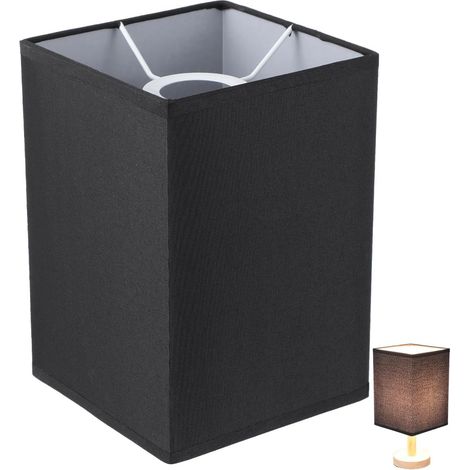 Abat-Jour Carré Noir Pour E27 20.00 X 14.00 X 14.00 cm (1/5)