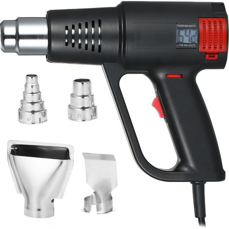 Pistolet à air chaud électrique 2000W, soufflerie thermique portable à chauffage rapide, écran LCD, température réglable, usage industriel, outil de qualité supérieure (1/4)