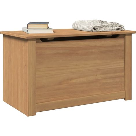 Baúl almacenaje con tapa Panama madera maciza pino 79x42x46 cm vidaXL
