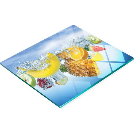 Tablero de vidrio decorativo multifuncional para cocina, para frutas y agua, 60x52 cm.