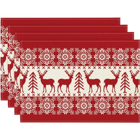 Weihnachtliche Platzsets – 33 x 45 cm – Küchendekoration, Winter