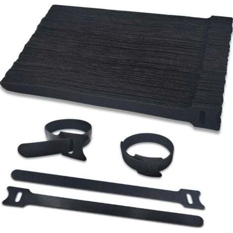 100 attaches de câble Velcro, 200 mm x 12 mm, réutilisables, faciles à couper, pratiques pour ranger et organiser tous les câbles. (1/4)