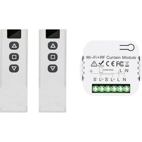 Interrupteur Volet Roulant Connecté WiFi 433Mhz Compatible Smart Life Avec Télécommande 2 Canaux (1/5)