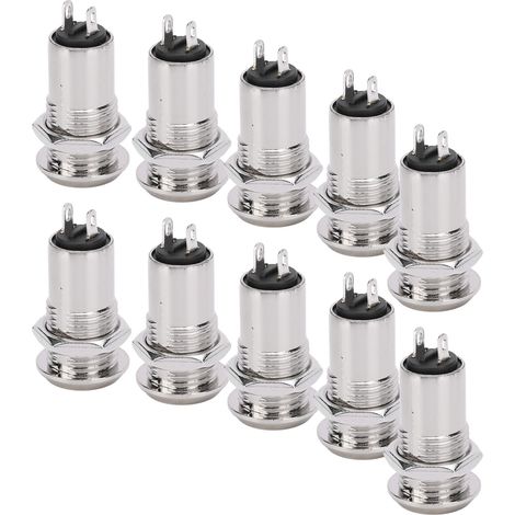 10Pcs Serrure à Barillet Métal ONOFF Interrupteur à Clé Inox 12mm AC DC220V Double Tirage avec Écrous (1/5)