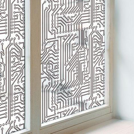 Fensterfolie 100x116 cm PVC Sichtschutz Fenster Dekorativ Dekorfolie Blickdicht Selbstklebend Folie für Schlafzimmer Milchglas Technisches Thema
