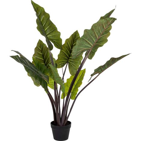 Arbol verde artificial decorativo con 11 hojas verde 80x70x120 (1/5)
