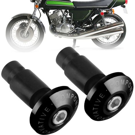 Schwarze verschiebbare Lenkerendstopfen für 22 mm 7/8 Zoll Motorräder, ideal für ATV und Offroad-Rennen.