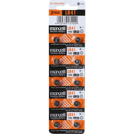 Confezione blister da 10 batterie a bottone lr41 1,5v maxel (1/2)